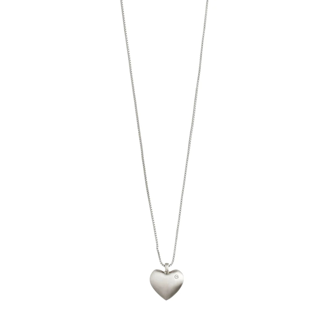 Pilgrim SOPHIA Recycled Crystal Heart Pendant Necklace Silver-Plated