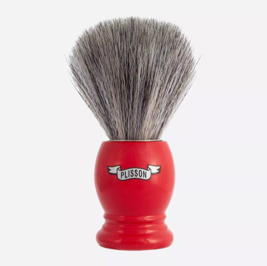 Plisson 1808 Essential &quot;Pure Grey&quot; Fibre Ferrari Red Shaving Brush