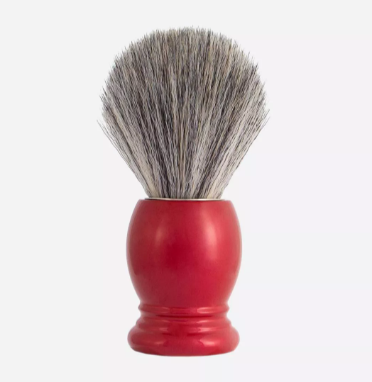 Plisson 1808 Essential &quot;Pure Grey&quot; Fibre Pearl Red Shaving Brush