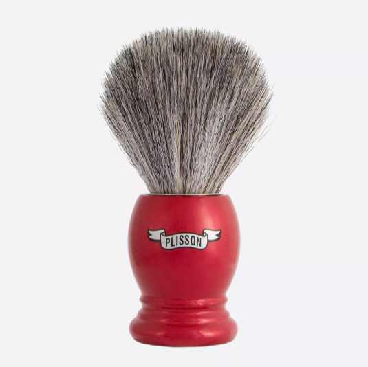 Plisson 1808 Essential "Pure Grey" Fibre Pearl Red Shaving Brush