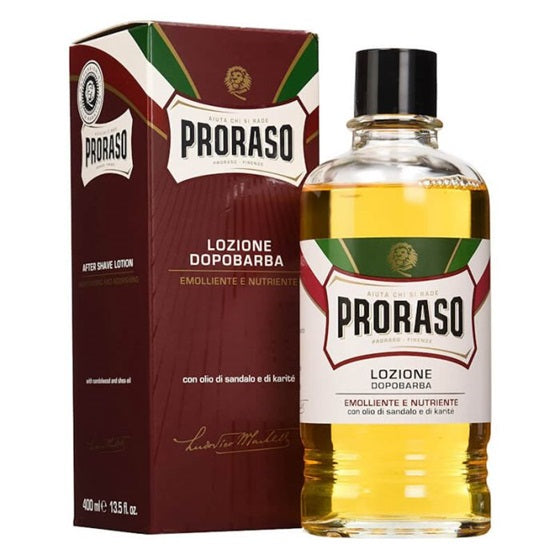 Proraso Sandalwood and Shea Butter Aftershave Lotion, Barbershop Size