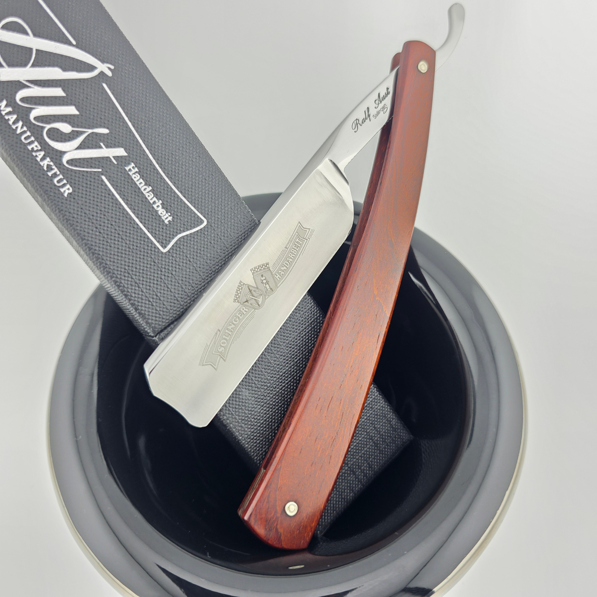 Ralf Aust 6/8 Cocobolo Wood Spanish Point Straight Razor