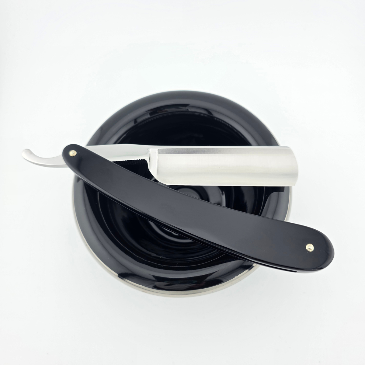 Ralf Aust 7/8 Black Acrylic Round Point Straight Razor