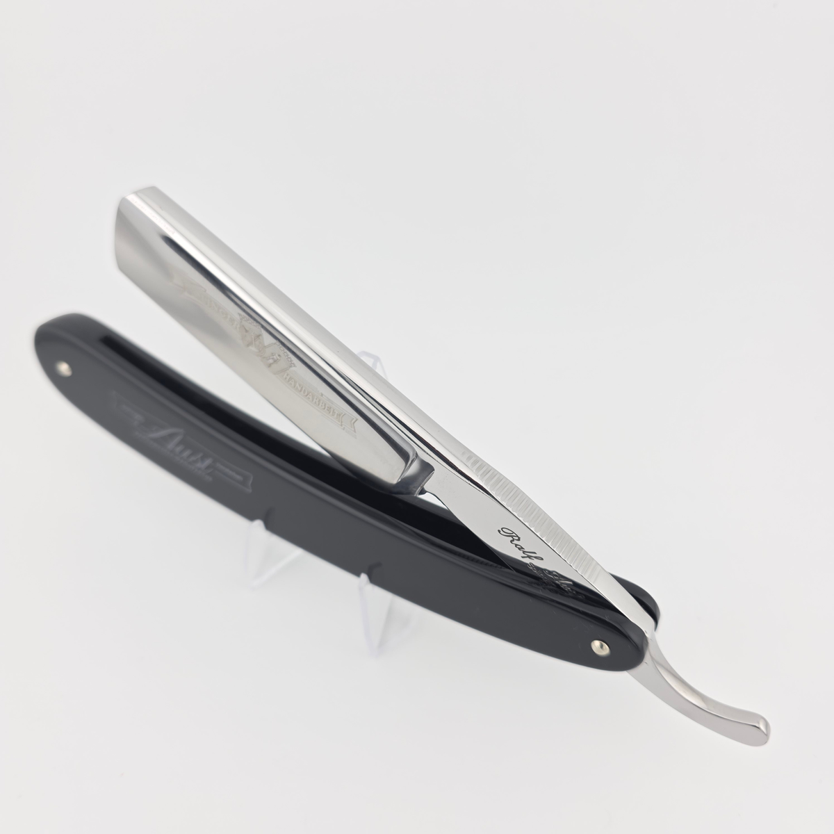 Ralf Aust 7/8 Black Acrylic Round Point Straight Razor