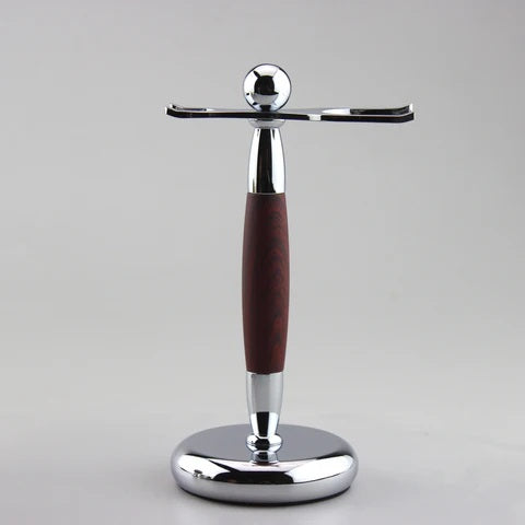Rosewood Safety Razor and Brush Stand