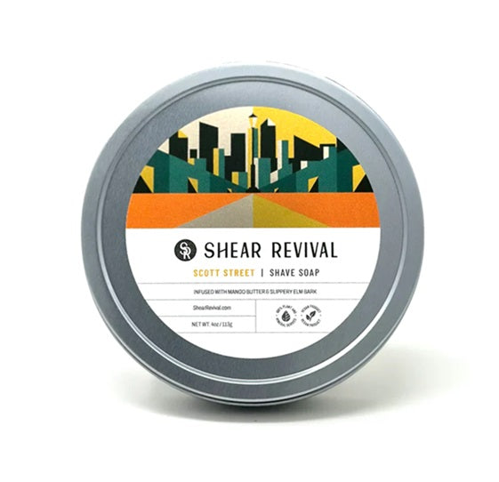 Shear Revival Scott Street Shave Soap, Orange &amp; Oakmoss