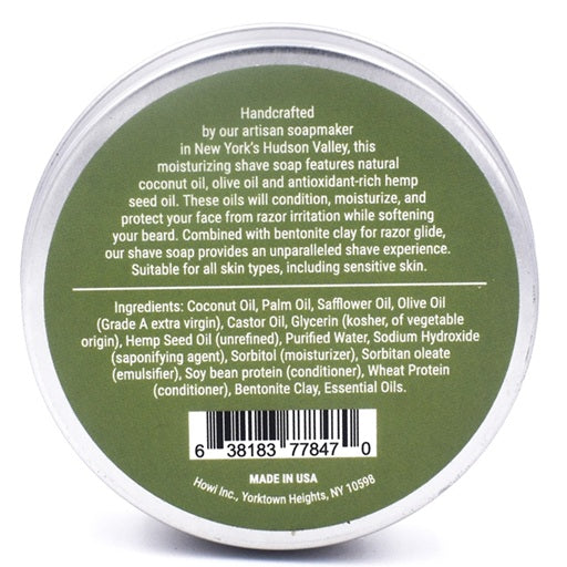 Taconic Urban Woods Glycerin Hemp Oil Shaving Soap 4 oz.