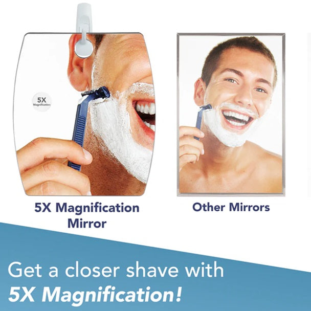 The Shave Well Company 5X Magnified Anti-Fog Shower Mirror