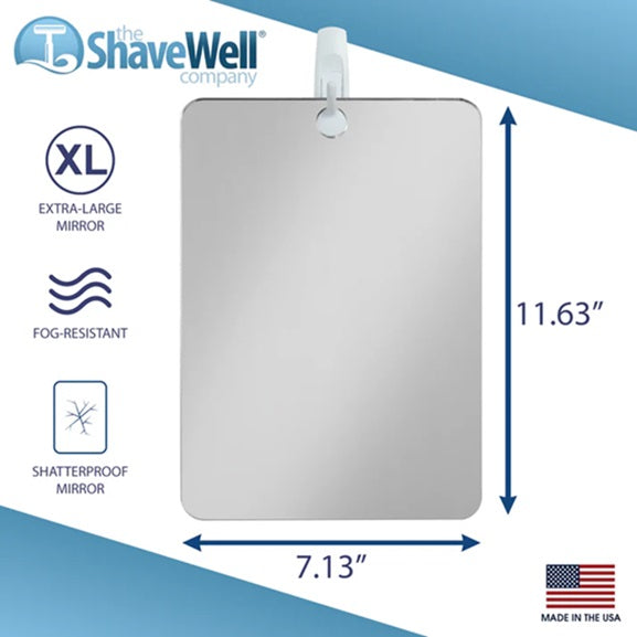 The Shave Well Company XL Anti-Fog Shower Mirror