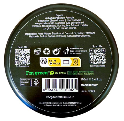 The Goodfellas' Smile Inferno Tallow Shaving Soap, Made in Italy