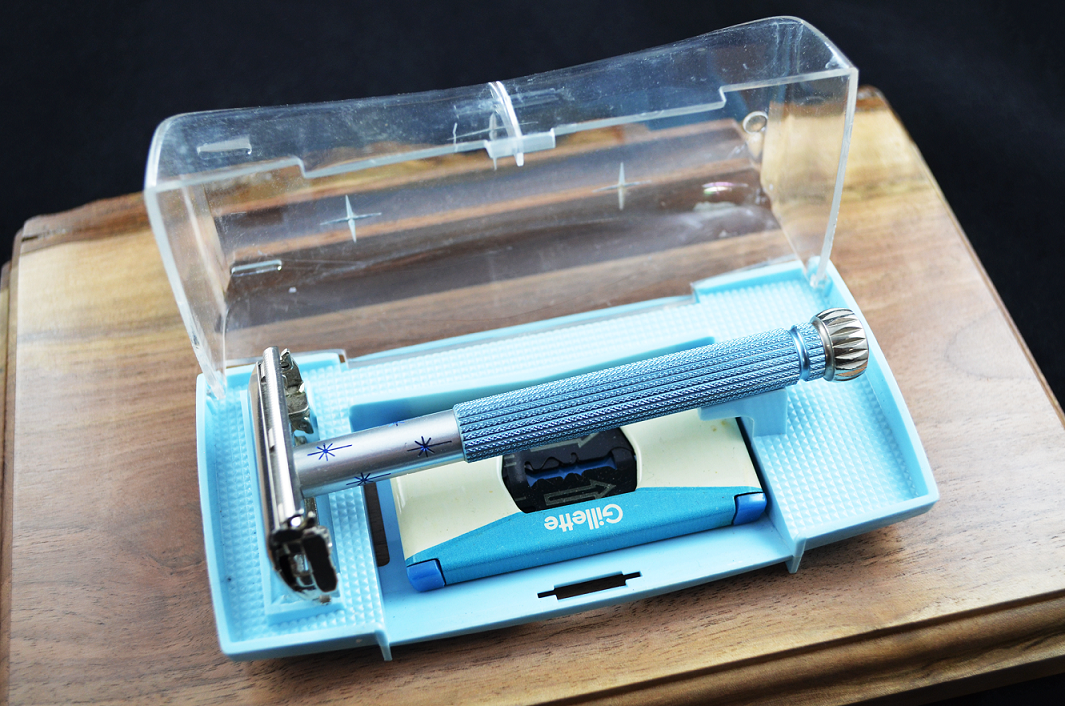 Lady Gillette Starburst Blue Double Edge Safety Razor