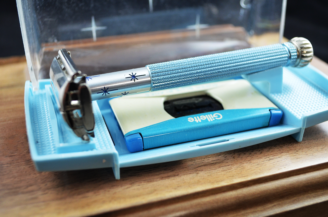 Lady Gillette Starburst Blue Double Edge Safety Razor