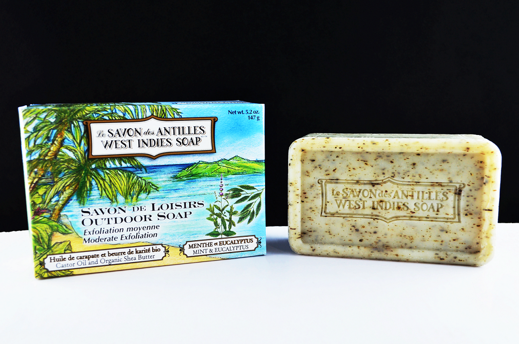 West Indies Soap &quot;Le Savon des Antilles&quot; Mint &amp; Eucalyptus Moderate Exfoliation Outdoor Soap