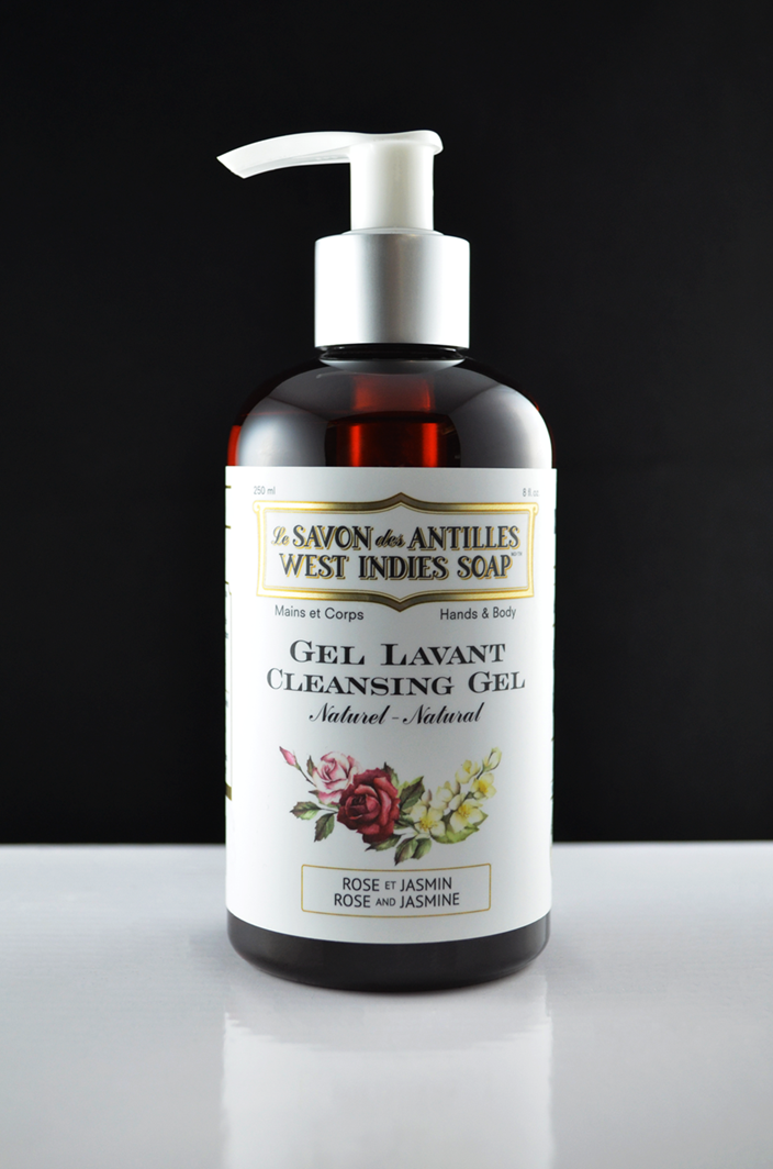 West Indies Soap Natural Cleansing Gel &quot;Le Savon Des Antilles&quot; Rose &amp; Jasmine