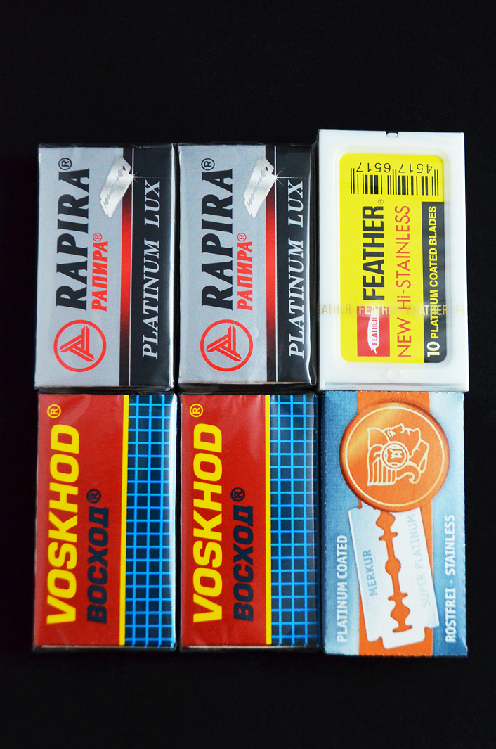 40 pc Razor Blade Sampler Pack: Rapira, Voskhod, Merkur & Feather