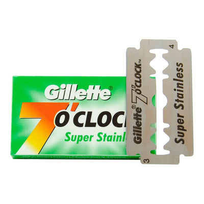 5 Gillette 7 O'clock Super Stainless Double Edge Blades