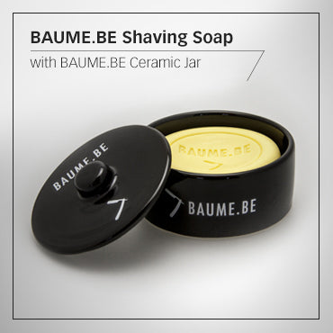 Baume.Be Shaving Soap in Ceramic Bowl w/lid, Made in Belgium