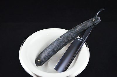 Boker Black Amboina Wood 6/8 Straight Razor