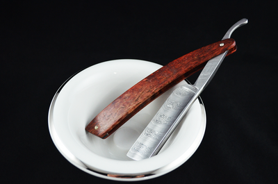 Boker Damascus Curly Birch Wood 6/8 Straight Razor