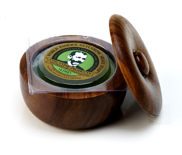 Col. Conk Small Covered Wood Shave Bowl with Small Shaving Soap