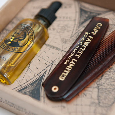 Captain Fawcett's Private Stock Beard Oil & Beard Comb Gift Set