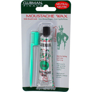 Clubman Moustache Wax with Brush/Comb