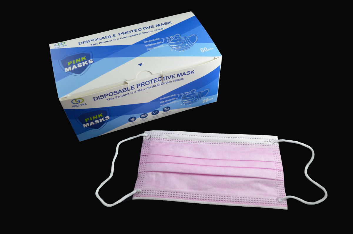 Disposable Mask-Pink (50 Pack)
