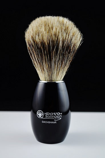 Dovo Pure Badger Shaving Brush, Black Acrylic Handle