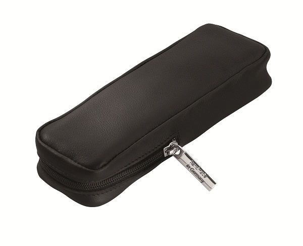 Dovo Zippered Black Leather Case For Long Handled Safety Razors