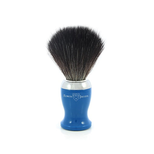 Edwin Jagger Blue Shaving Brush (Black Synthetic)