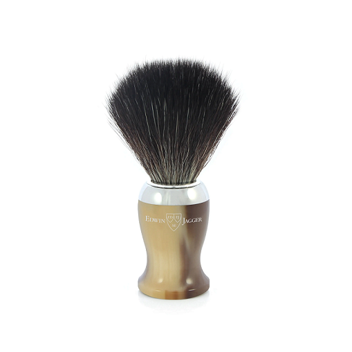 Edwin Jagger Imitation Horn Shaving Brush (Black Synthetic)