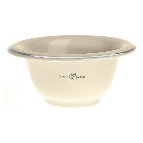 Edwin Jagger Porcelain Shaving Bowl with Silver Rim