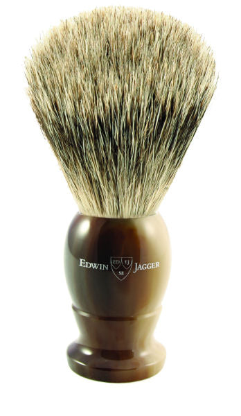 Edwin Jagger Small Shaving Brush Best Badger Light Horn