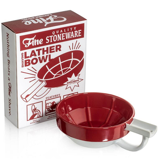 Fine Accoutrements Lather Bowl (Red/White)