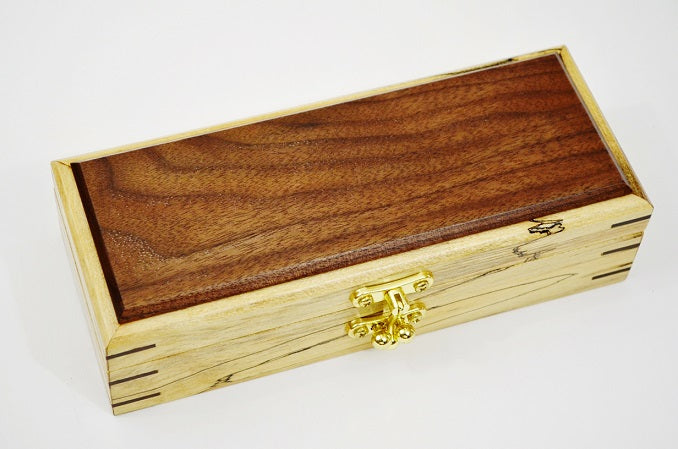 Handmade Walnut and Spalted Maple 2 Straight Razor Box