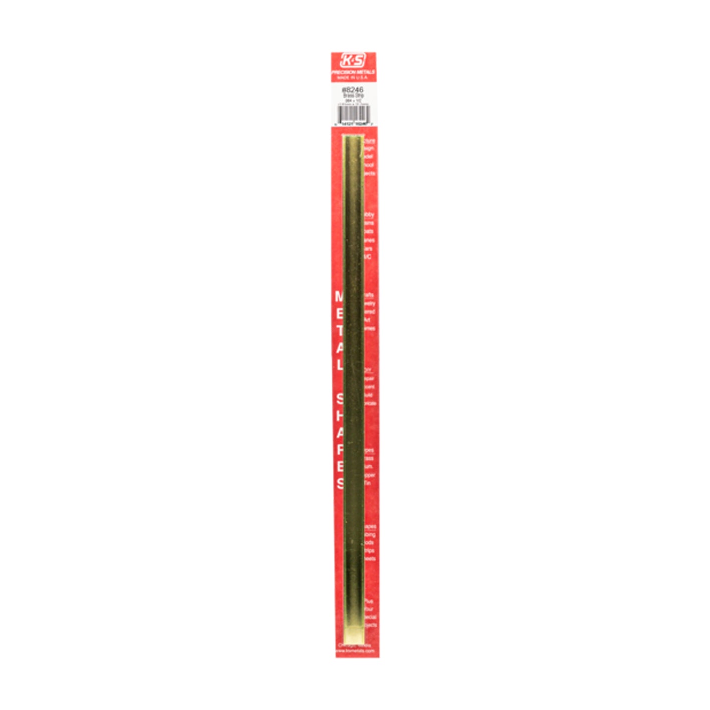 K&S™ Brass Strip: 0.064" Thick x 1/2" Wide x 12" Long (1 Piece)