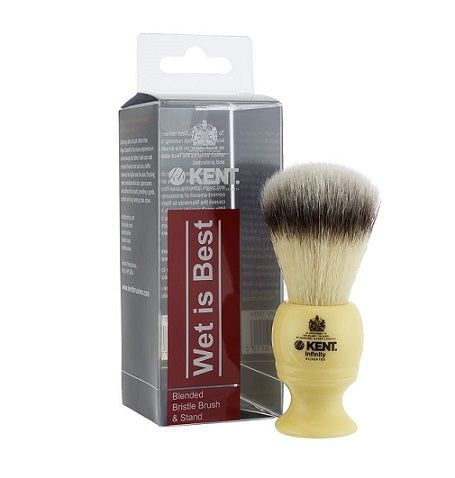 Kent 2pc Shaving Set, Blended Bristle Brush and Stand, Cream (K-WET IS BEST)