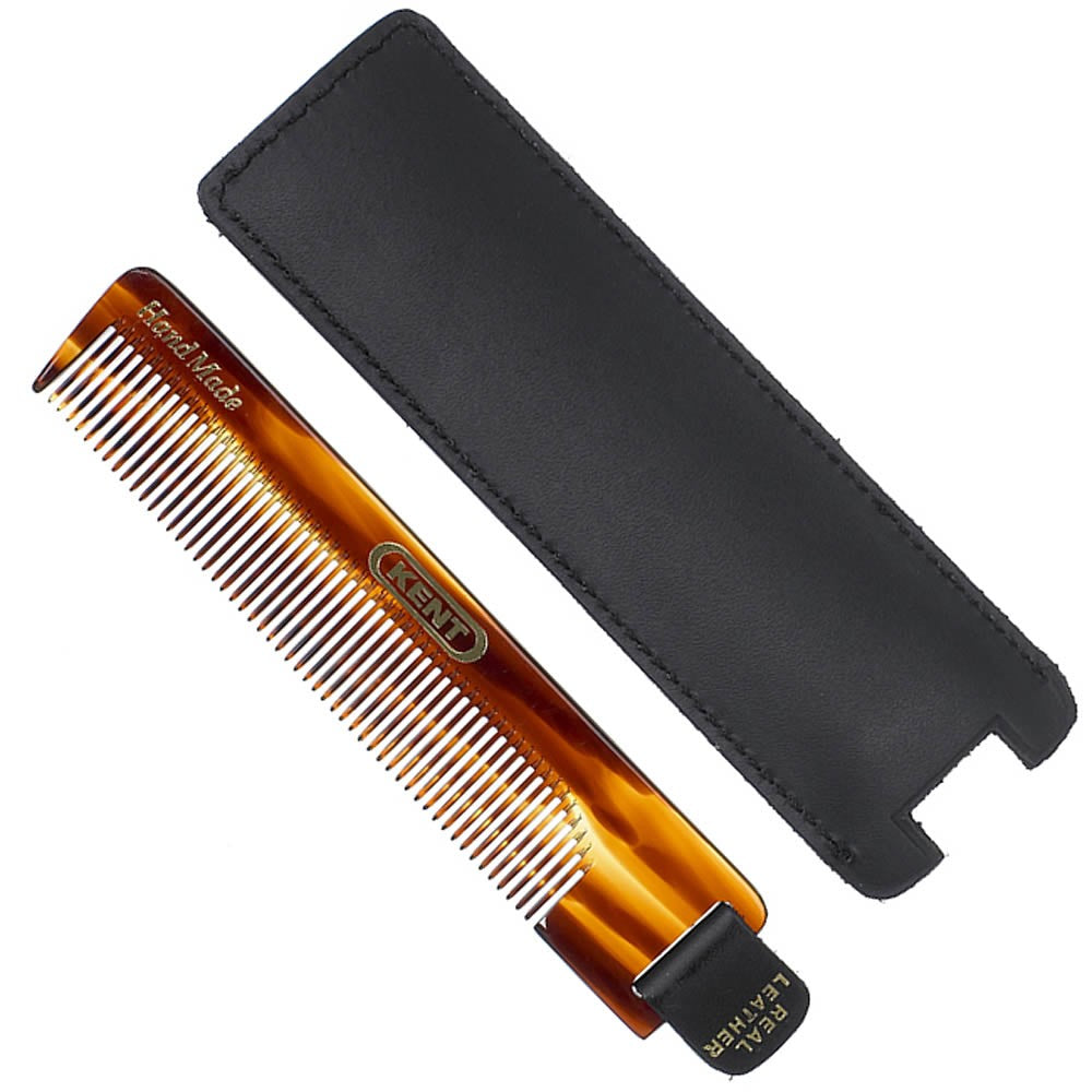 Kent NU22 Fine Tooth Comb With Leather Tab & Case