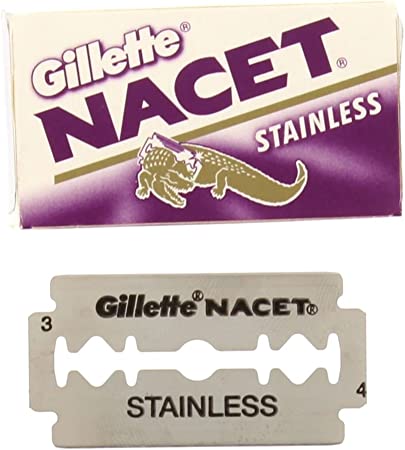 5 Gillette Nacet Stainless Double Edge Blades