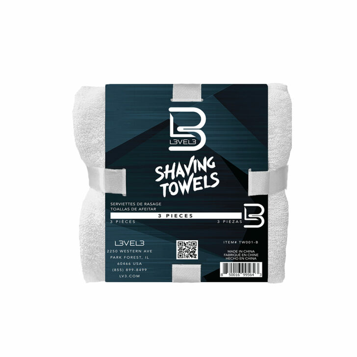 Level 3 White Shaving Towels (3 Pack)