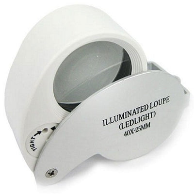 Loupe 40x - White/Grey w/LED Light