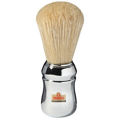 Omega 48 Professional Boar Bristle Shaving Brush (Faux Chrome Handle)