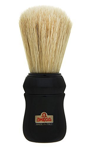 Omega 49 Professional Boar Bristle Shaving Brush (Black Handle)