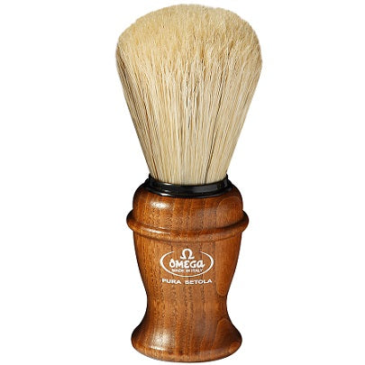 Omega Boar Bristle Shaving Brush (Ash Wood Handle)