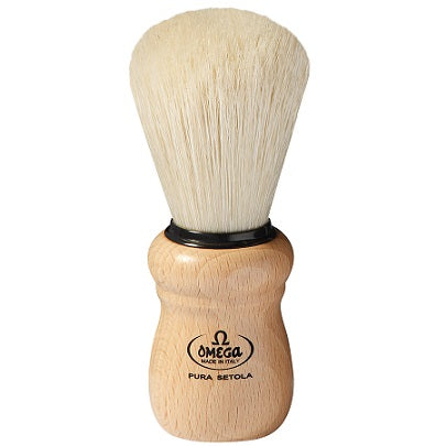 Omega Boar Bristle Shaving Brush (Beech Wood Handle)