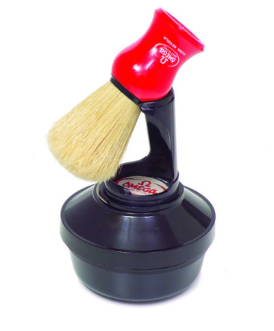Omega Shaving Cream and Brush with Stand Kit