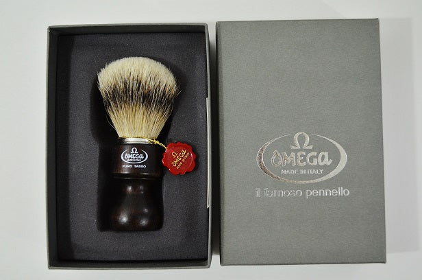 Omega Silvertip Badger Shaving Brush (Ovangkol Wood Handle)