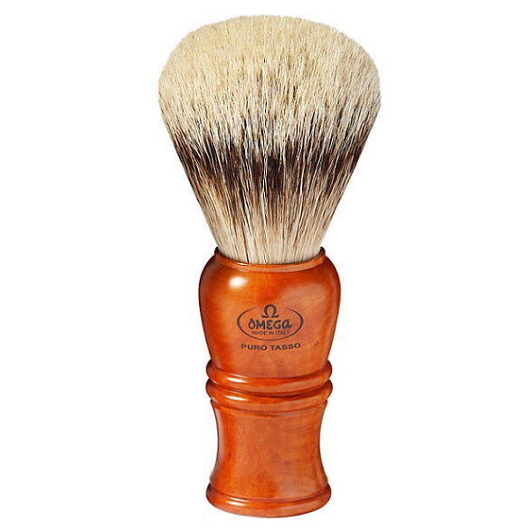 Omega Super Badger Shaving Brush w/ Wooden Briar Root Handle The