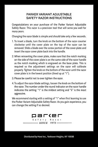 Parker Variant Adjustable Double Edge Safety Razor, Rose Gold
