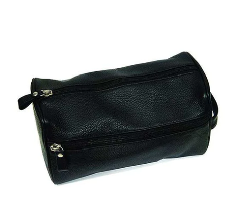 PureBadger Collection Black Pebble Leather Dopp Bag